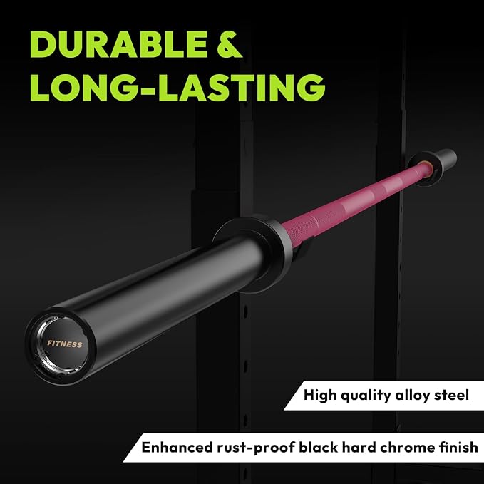 HANDBODE Olympic Barbell, 4FT, 5FT, 6FT & 7FT Weight Bar, Multiple Options | 2-Inch Needle Bearings, Hard Chrome Coating, Knurled Grip, Powerlifting, Bench Press, Deadlift, Squat, Hip Thrusts And Cleans