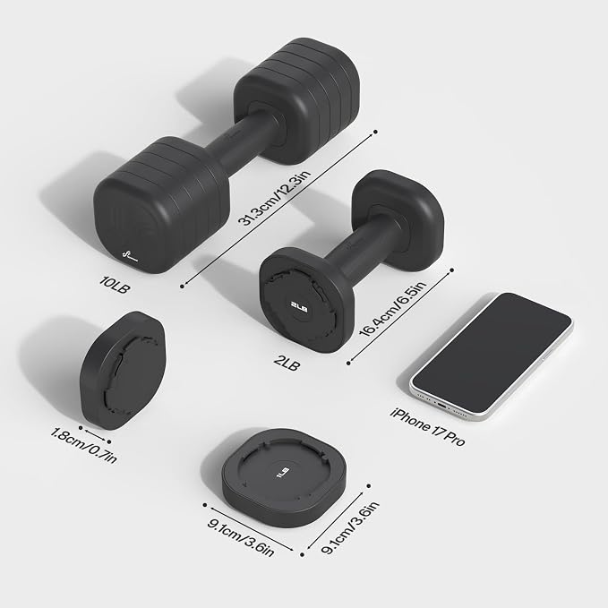 Adjustable Dumbbell Set of 2: Sportneer 4 in 1 Free Weights Dumbbells Set for Women, Hand Weights for Women at Home, Available in 5 lb × 2 and 10 lb × 2 Sets with Soft Rubber Handle for Home Gym Exercise Training