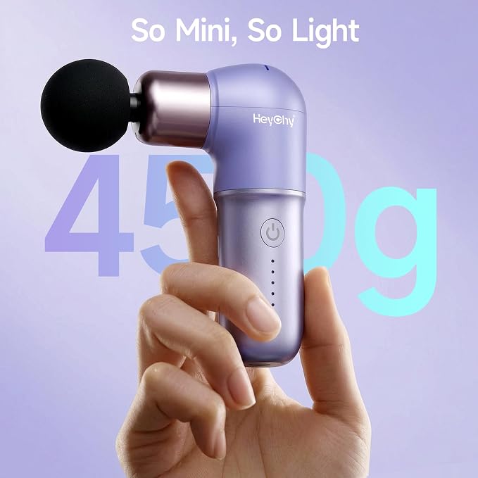 Super Mini Massage Gun, Deep Tissues Percussion Muscle Massager | Compact Sports Travel Massage Gun, FSA Eligible Portable Massager Gun for Her Him, Handheld Massager Gun HSA Eligible Purple
