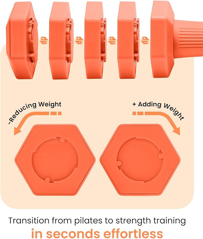 Adjustable Dumbbells Set, 4 in 1 Hand Weights Set for Women Men 10 LB/ 12 LB Dumbbell Pair Each 2lbs 3lbs 4lbs 5lbs Weights Dumbbells Set with TPU Soft Rubber Handle for Home Gym Exercise Fitness
