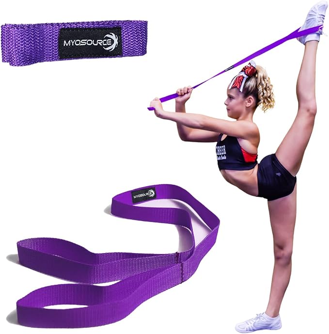 Cheerleading Flexibility Stunt Strap - Improve Stretching and Stunts for Cheer Dance Gymnastics & Physical Therapy – Stocking Stuffers Present for Kids Girls Adults - 12 Colors