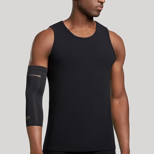 Tommie Copper Infrared Compression Elbow Sleeve, Warming Elbow Support & Stability, Black, Medium