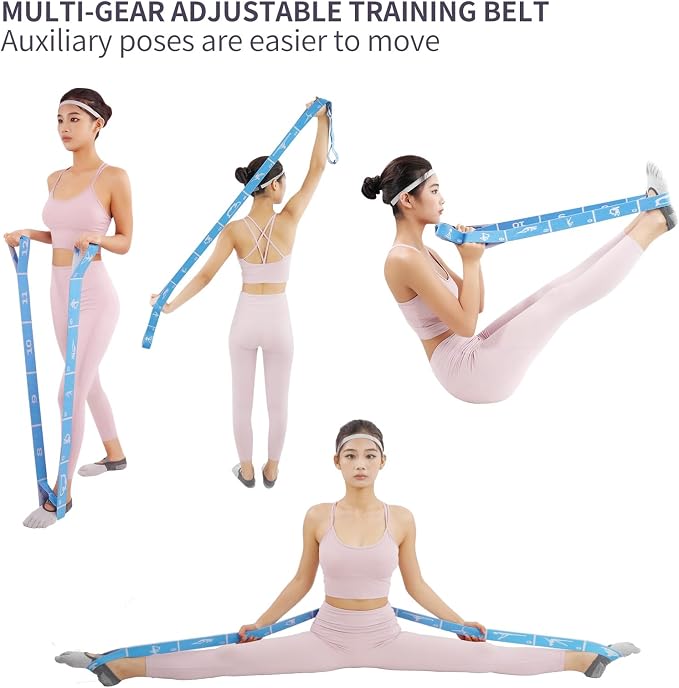 Yoga Strap with 10/12 Loops - Multi-Functional Stretch Band for Pilates, Dance, Gymnastics, Physical Therapy, Flexibility & Resistance Training, Ballet, Latin Workouts