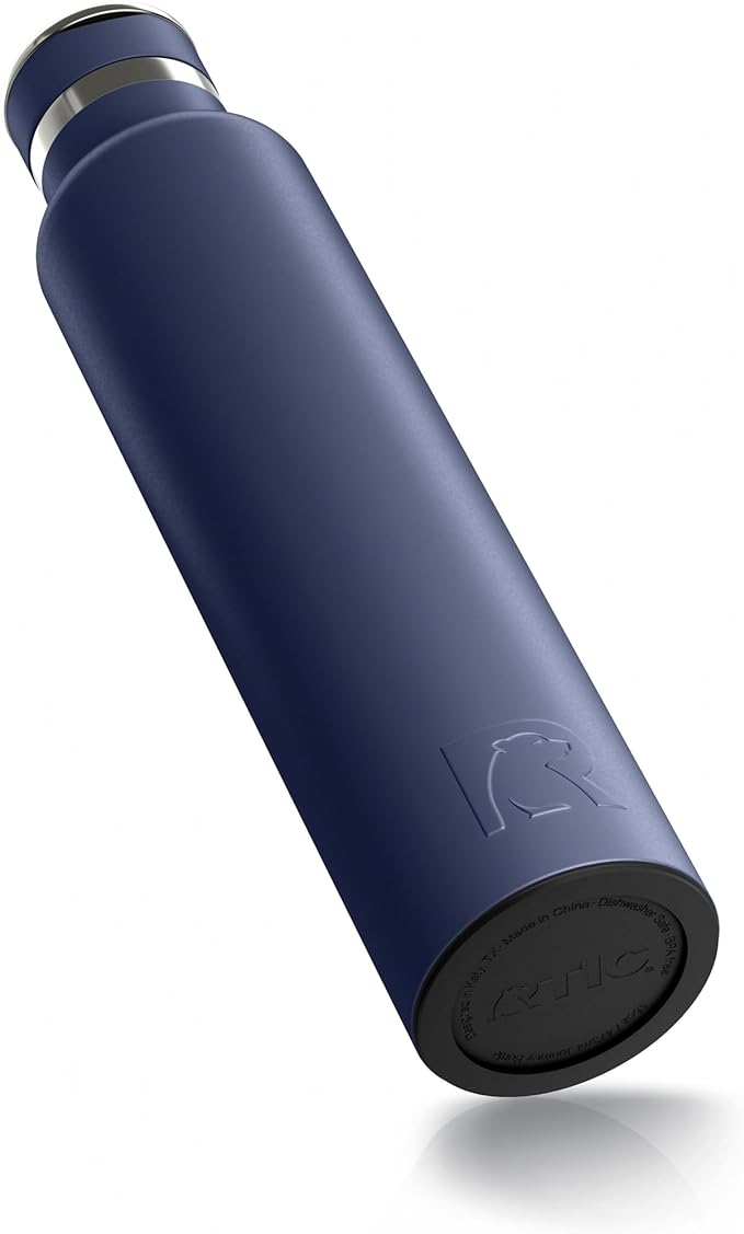 RTIC 26oz Journey Water Bottle, Ceramic Lined, Navy | Stainless Steel Metal, Insulated for Hot and Cold Drinks, Sports, Travel and Camping