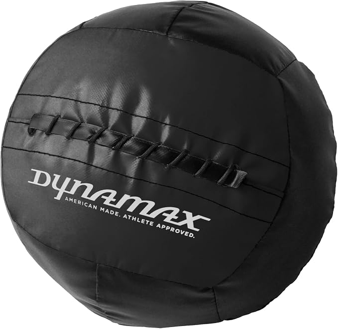 Dynamax Standard Medicine Ball, 4–30 lb Soft Shell Wall Ball, 14-Inch Weighted Exercise Ball for Strength Training, Core Workouts, Conditioning & Functional Fitness