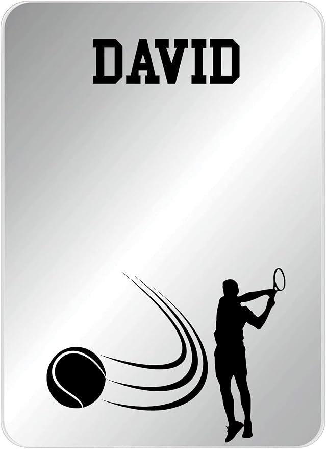 Personalized Sports Player Fan Team Club Locker Mirror Magnet – Back to School Decor, Colorful Magnetic Organizer Accessory for Gym, Home, Office & Refrigerator (Tennis Male)