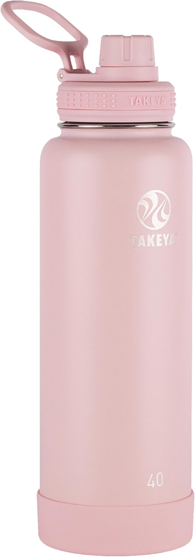 Takeya - 51012 Takeya Actives Insulated Stainless Steel Water Bottle with Spout Lid, 40 oz, Blush