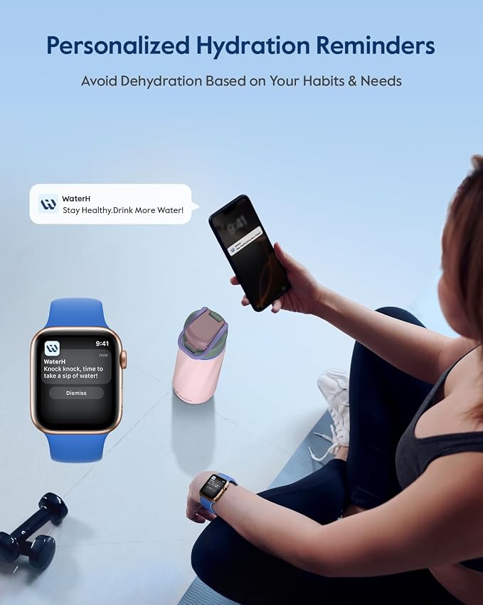 WaterH BOOST Smart Water Bottle Tracker with Reminder to Drink Water, 24oz | BPA-Free Double Wall Vacuum Insulated Stainless Steel, Leakproof, Smart App Tracking, Fits Cup Holders, Wide Mouth for School