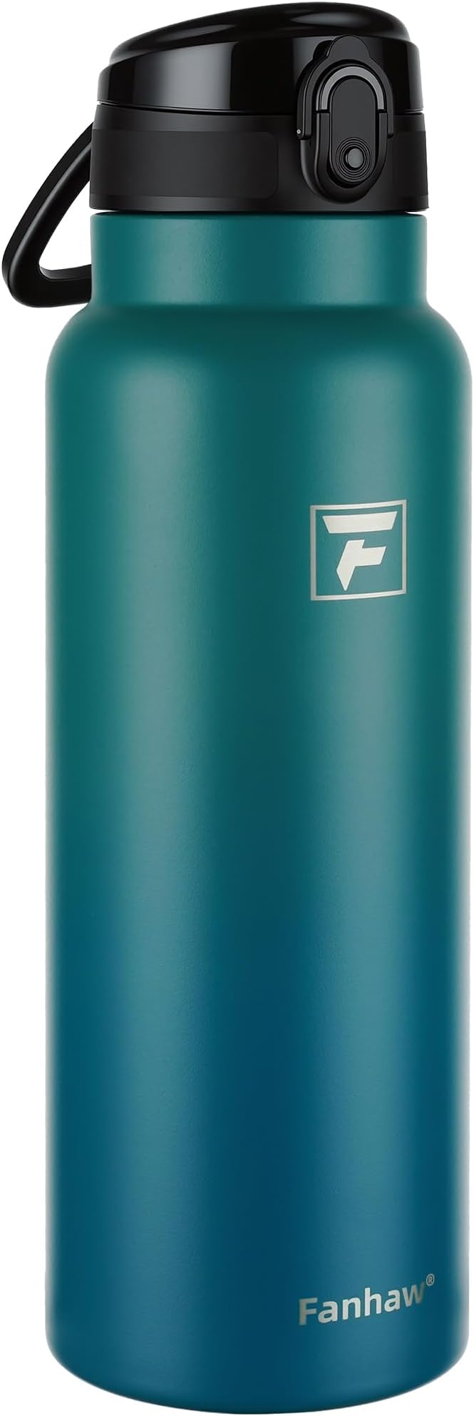 Fanhaw 40 Oz Insulated Stainless Steel Water Bottle with Chug Lid – Wide Mouth, Leak-Proof, BPA-Free – Ideal for Kids, Adults, Sports, Gym, and Outdoor Use (Green Blue)