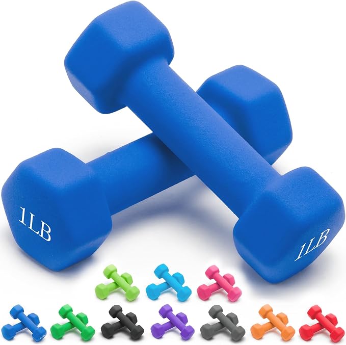 Portzon 8 Colors Options Compatible with Set of 2 Rubber Dumbbell Weight, 5-50 LB, Anti-Slip, Anti-roll, Hex Shape