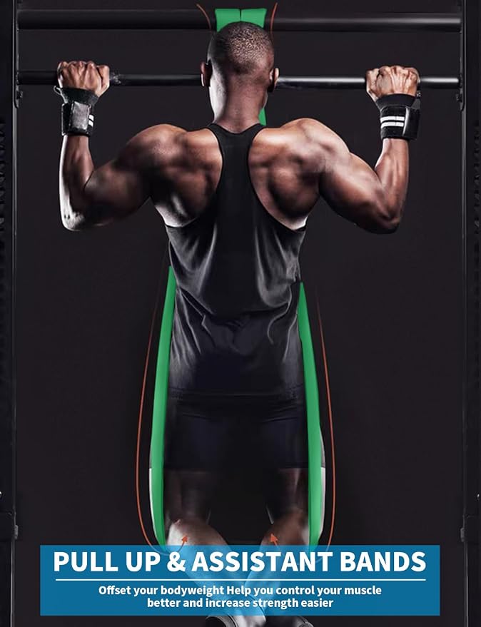 Pull Up Bands, Resistance Bands Set, Exercise Workout Bands for Men & Women, Ideal for Body Stretching, Physical Therapy and Muscle Training