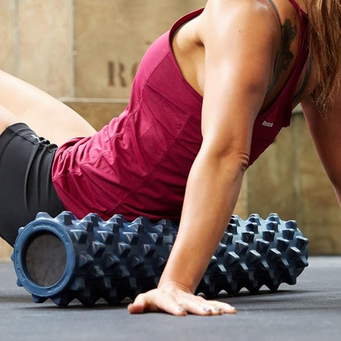 RumbleRoller Extra Firm Foam Roller Deep Tissue Massage Roller for Muscle Recovery (12 Inches Compact)
