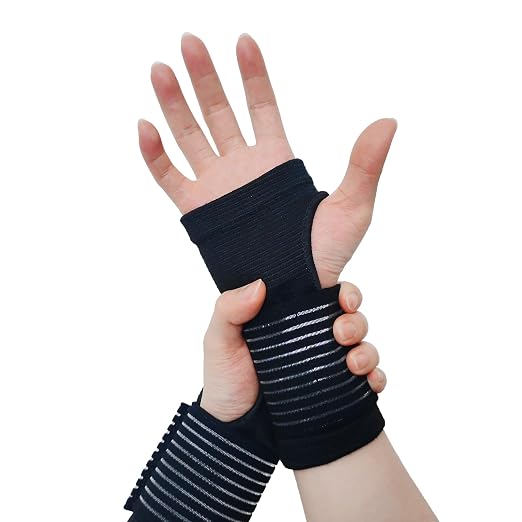 WOXVM 2 Pack Wrist Brace, Compression Wrist Support Splint for Women Men, Adjustable Wrist Strap Compression Wraps Fit Right Left Hand for Fitness, Carpal Tunnel Arthritis, Tendonitis, Wrist Pain
