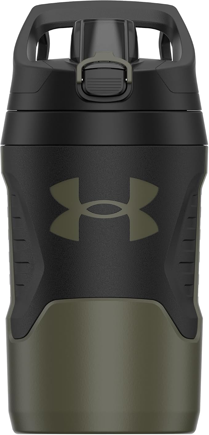 Under Armour 32 oz Insulated Water Bottles - Sports Water Jug with Fence Hook, Leak Resistant for Baseball, Football & More, 32 oz Insulated, Marine OD Green