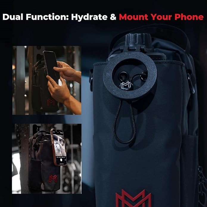 Small Magnetic Gym Bag Bundle, Water Bottle Holder, Sling Bag for Men Women