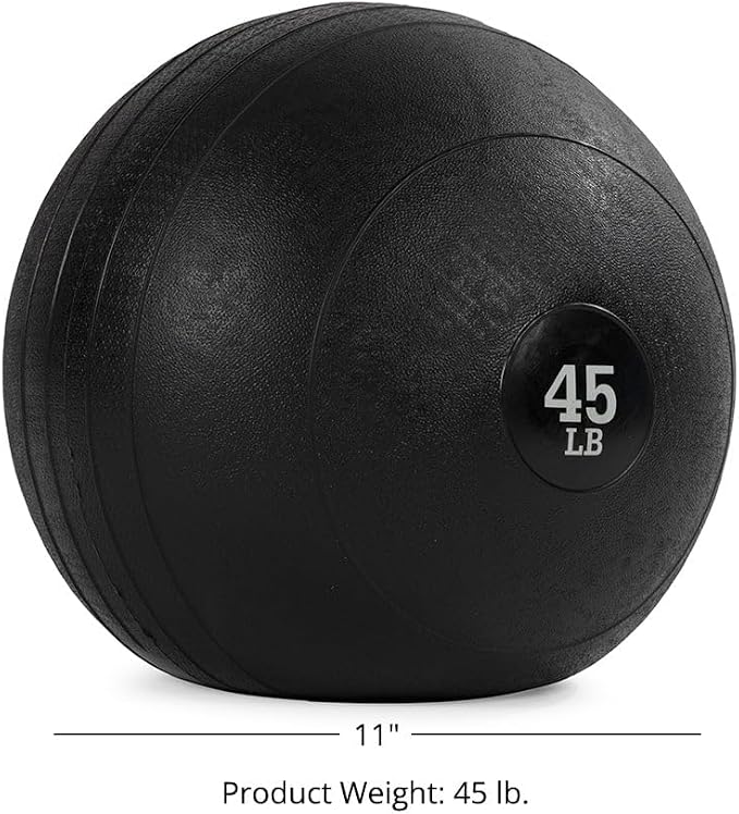 Titan Fitness Rubber Slam Ball, Dead Weight Ball Absorbs Impact, Minimal Bounce, Textured Surface for Strength and Conditioning, Cardio Workouts, Full Body Workout