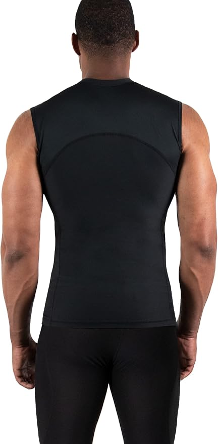 DEVOPS 3 Pack Men's Compression Shirts Sleeveless Tank Top Baselayer | Gym Training, Running, Moisture Wicking, Compression Fit, 4-Way Stretch, UPF 50+, Sleeveless