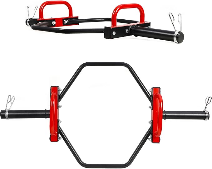 Olympic Trap Bar, Hex Deadlift Bar for 2 Inch Weight Plates, Heavy Duty Shrug Barbell with Raised Handles, 750 lbs Max Capacity Strength Training Equipment for Men, Women and Beginners