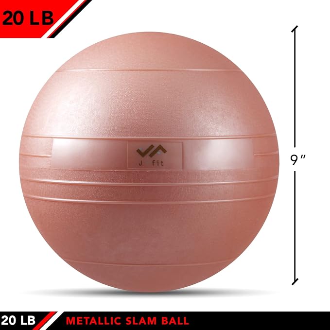 JFIT Slam Ball – Build Strength - Endurance & Power | Superior Grip | Sand-Filled Core | Indoor & Outdoor Use