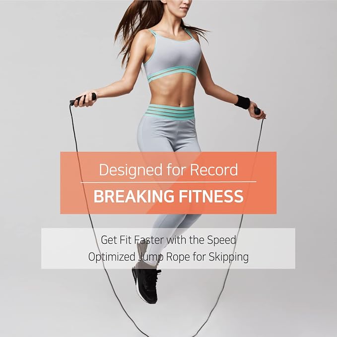 Skipping Jump Rope for Fitness Workout - Light Weight, Adjustable, Tangle Free, Excellent line control for Cardio Boxing, CrossFit, Training Exercise All Ages and Gender ( Special Luxury, KA-220, Made in Korea)