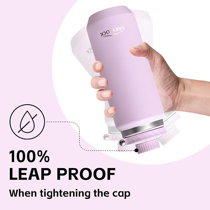 GREYLOCK 32 oz Insulated Water Bottle with Straw Lid, Leakproof Reusable Stainless Steel Vacuum Flask, 24hr Cold & Hot, Carry Handle & Silicone Spout, BPA-Free for Gym, Hiking, Travel, Purple