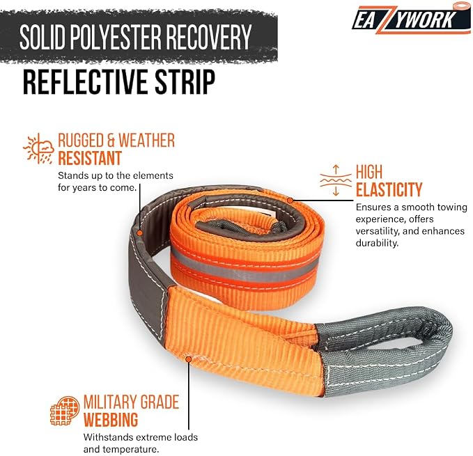3”x10Ft Super Sturdy Lift Sling Straps 25000 Lbs Breaking Load Capacity Heavy Duty Lifting sling Crane Tree Saver Strap Recovery Straps Tow Strap Pull Hoist 2pcs 3/4 Robust D Ring Shackles+Storage Bag