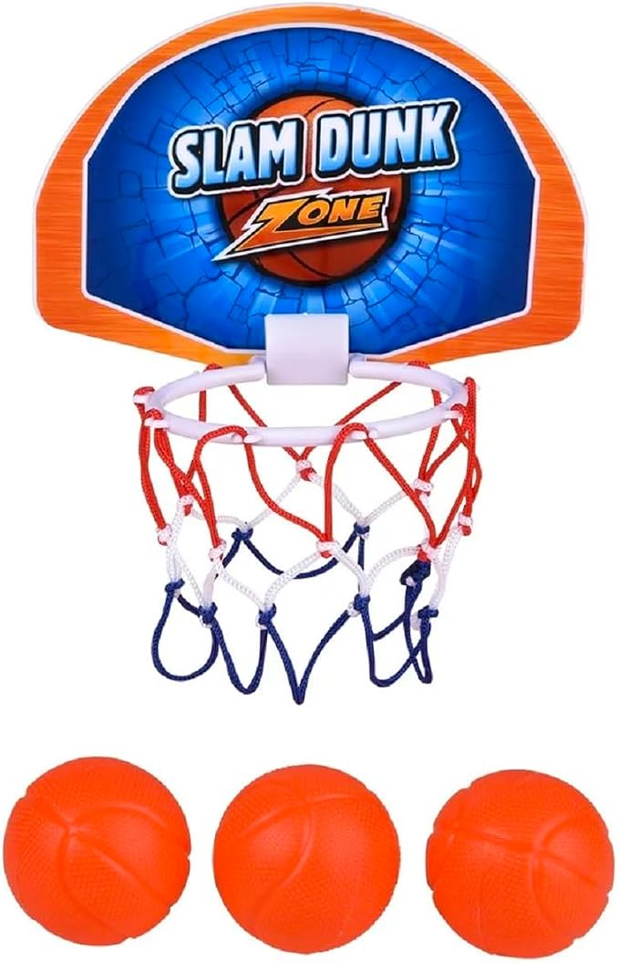 Bath Time Mini Basketball Slam Dunk Zone Shooting Game (6") 3 Balls That Float Included. Suctions to The Wall. Plastic. Bathtub Toy for Boys and Girls. (3 Sets)