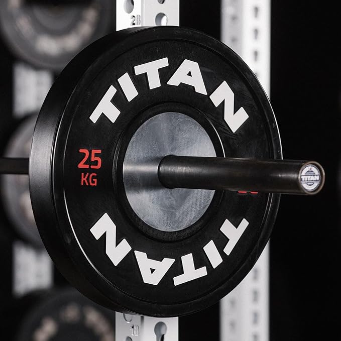 Titan Fitness Elite Olympic Bumper Plates, Competition Weight Plates, Rubber Rubber with Steel Insert