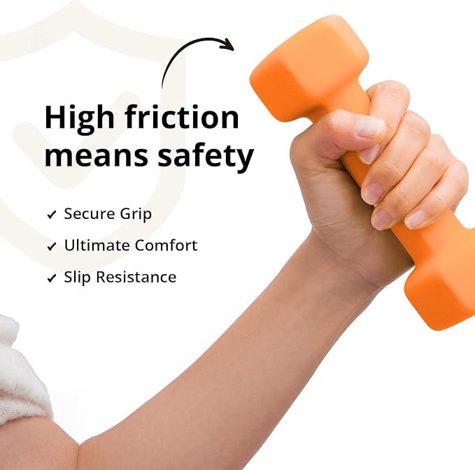 Portzon 8 Colors Options Compatible with Set of 2 Rubber Dumbbell Weight, 5-50 LB, Anti-Slip, Anti-roll, Hex Shape