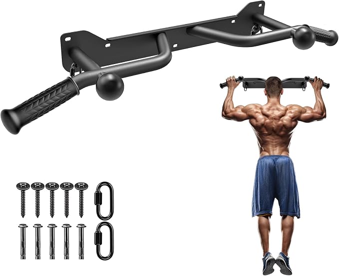 Kipika Heavy Duty Wall Mounted Doorway Pull Up Bar, Multifunctional Chin Up Bar, Portable Fitness Door Bar, Body Workout Home Gym System