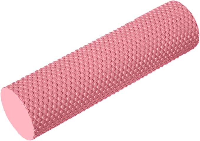 12 Inch EVA Foam Roller for Back, Yoga & Balance Exercises – High-Density Massage Roller for Pain Relief, Fitness Recovery Balance Exercises, High-Density (Pink)