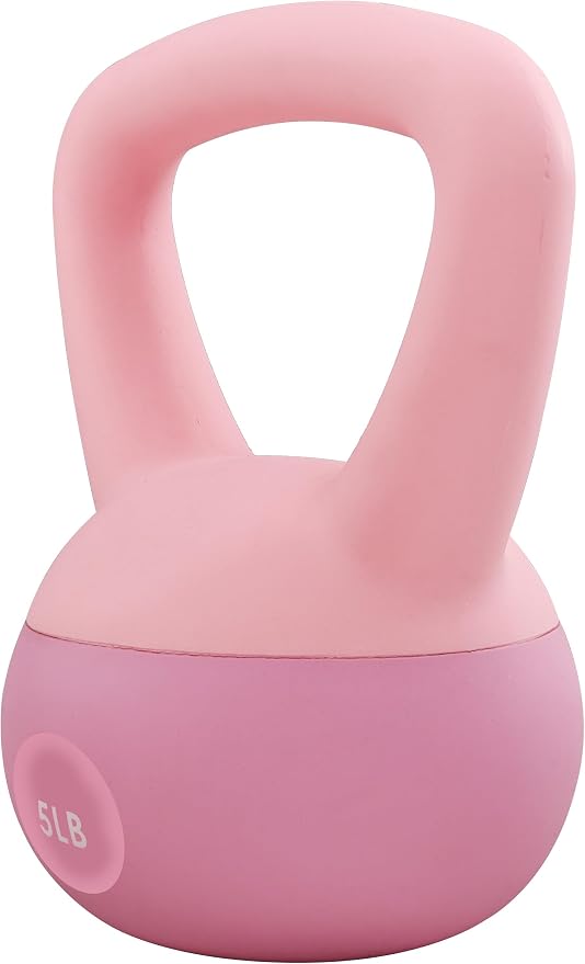 Signature Fitness Soft Kettlebells - Sea and Iron Sand Filled Weights for Women and Men - Color Coded Soft Vinyl Kettlebells, Multiple Sizes