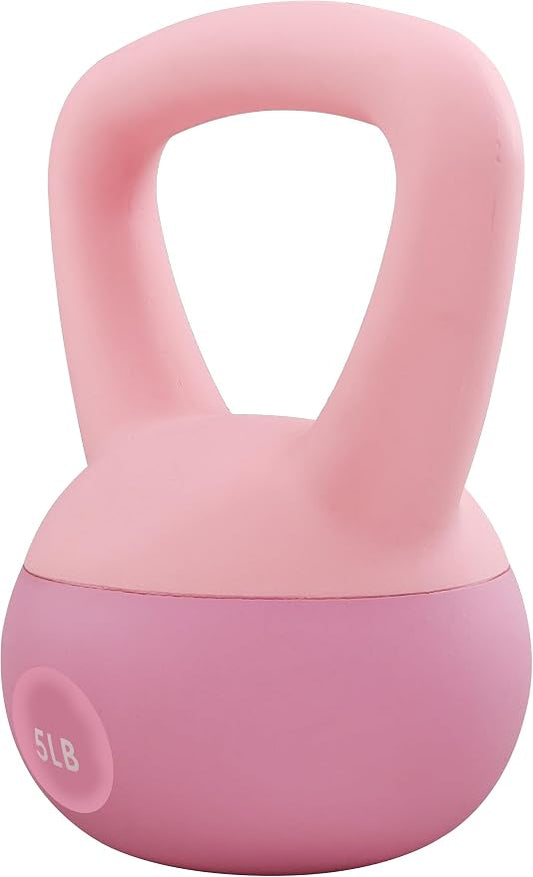 Signature Fitness Soft Kettlebells - Sea and Iron Sand Filled Weights for Women and Men - Color Coded Soft Vinyl Kettlebells, Multiple Sizes