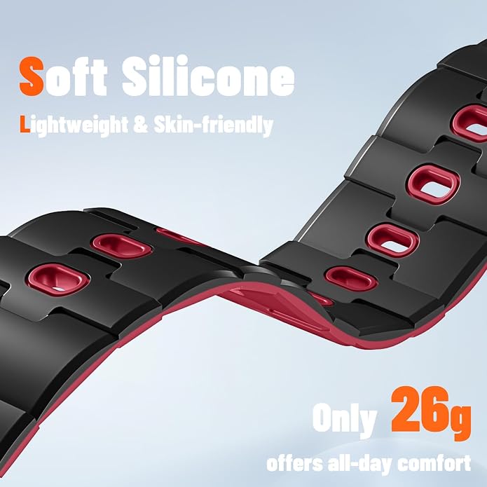 Bandletic Magnetic Silicone Watchband Compatible with All Apple Watch | Strong Magnet Sport Strap for iWatch Ultra 49mm Series 11-1 SE 46mm 45mm 44mm 42mm 41mm 40mm 38mm, Ideal for Men Women