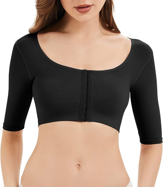 KSKshape Arm Shaper for Women Post Surgery Arm Lipo Compression Sleeves Front Closure Shapewear Bra Posture Corrector