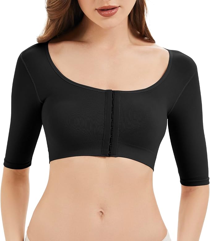 KSKshape Arm Shaper for Women Post Surgery Arm Lipo Compression Sleeves Front Closure Shapewear Bra Posture Corrector