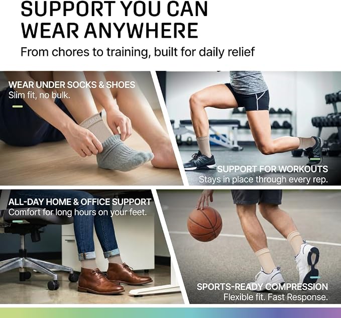 Modvel Foot & Ankle Brace Socks for Sprained Ankle Compression Sleeve - Foot Support for Women & Men - Tendonitis & Arthritis Ankle Brace Sports Running, Torn Ligaments & Women Stabilizing Ankle Wrap