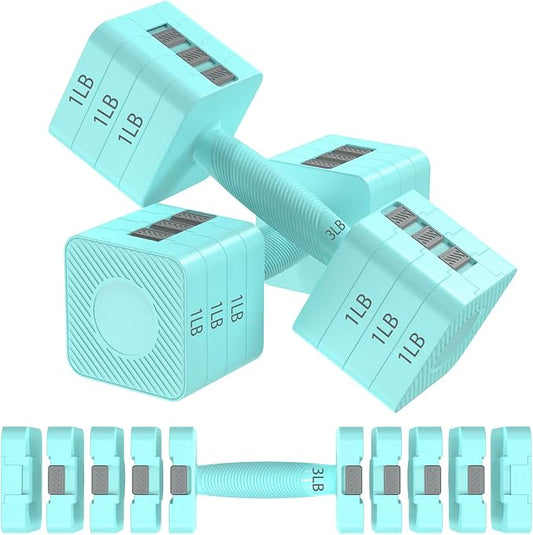 Hezeyferg Adjustable Dumbbells Set for Women/Men Home Gym | 18LBS 22LBS Adjustable Weight Dumbbells, Hand Weights Sets with Mutilple Levels, Full Body Workout