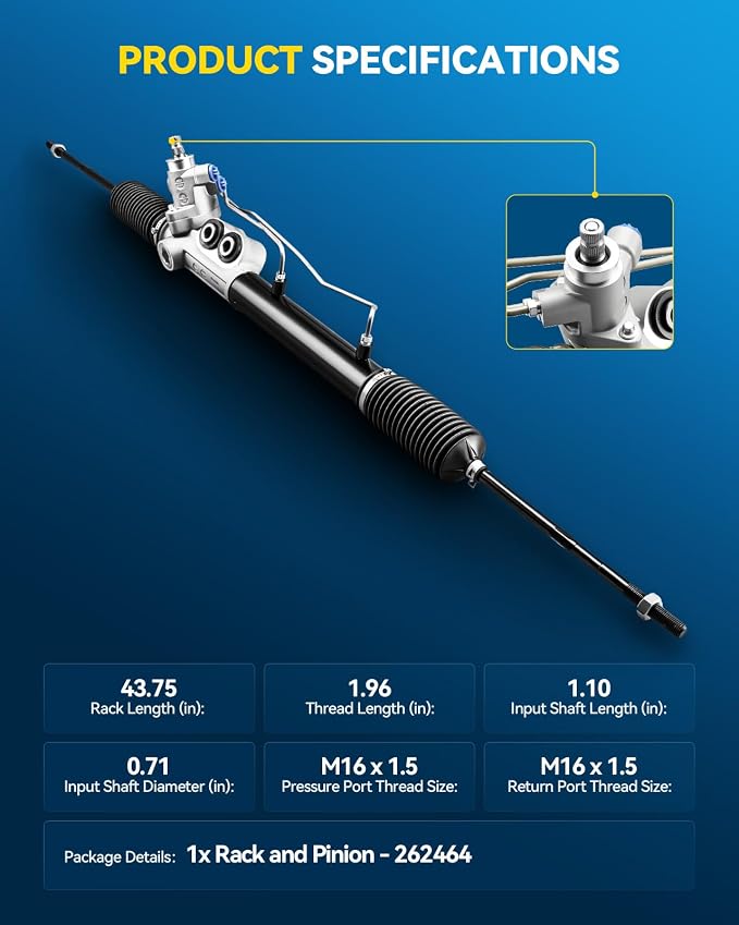PHILTOP Power Steering Rack and Pinion Assembly for 2009 Tucson | Replace No.577001F102, 262464