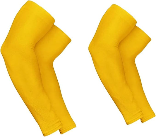 KUHNMARVIN 2 Pairs Arm Sleeves Compression UV Protection Cooling Sun Sleeves Tattoo Cover Up Basketball Arm Sleeves Football
