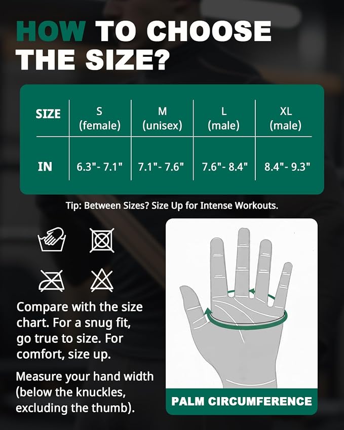 Trideer Workout Gloves for Men, Weight Lifting Gloves with Wrist Wrap Support, Full Palm Protection & Extra Grips for Weightlifting, Exercise, Cross Training, Fitness, Pull-up