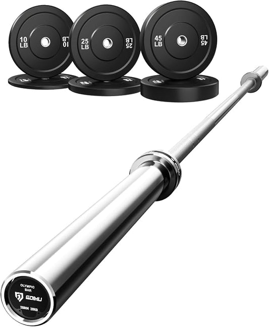 PB01 7FT Olympic Barbell, Weight Bar with Knurled Grip for Squats, Deadlifts, Weightlifting, Strength Training, Bench Press, Fits 2-inch Standard Weight Plates, 1500LB Capacity