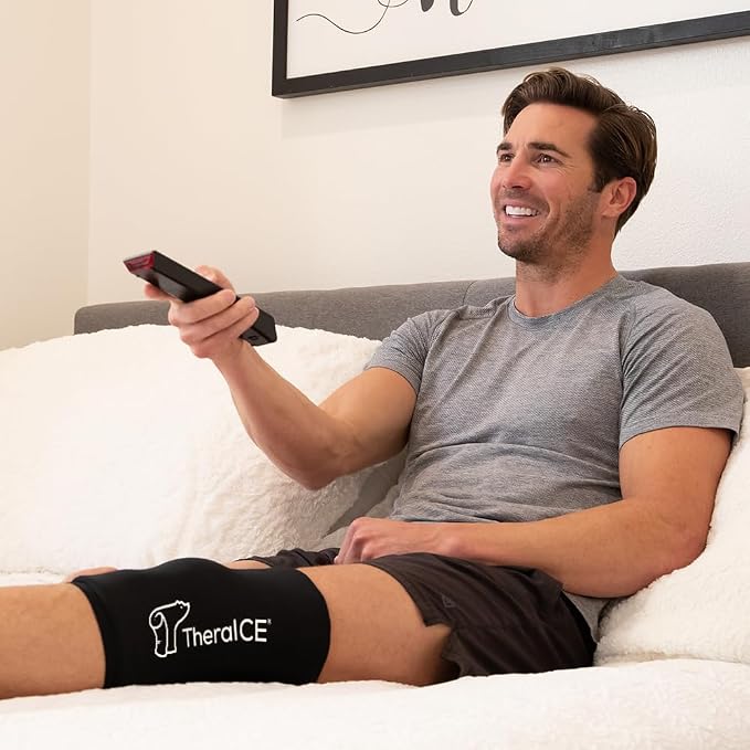 TheraICE Knee Ice Pack Wrap, Cold Compression Sleeve (Pack of 2)