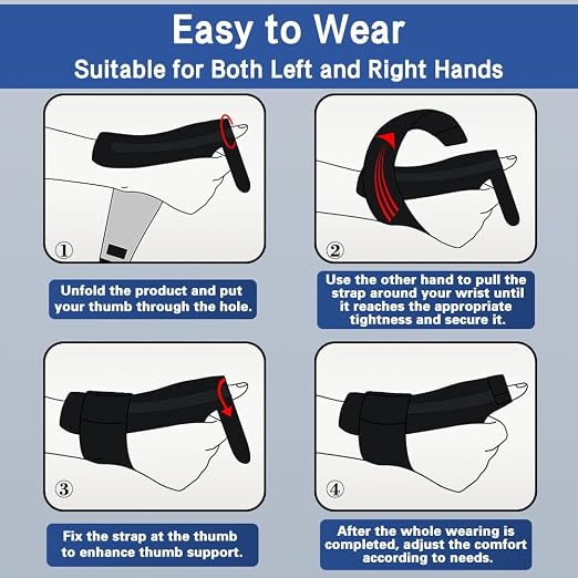 Reversible Thumb & Wrist Stabilizer splint for BlackBerry Thumb, Trigger Finger, Pain Relief, Arthritis, Tendonitis, Sprained and Carpal Tunnel Supporting, Lightweight and Breathable L/XL