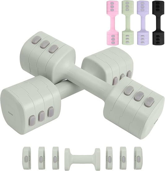 kisnbld Adjustable Dumbbell Set, 2-in-1 Dumbbells & Kettlebell,Hand Weights | 2.2-5.5lb Each Free Weights for Women Beginners with Fast Adjustment,Weights Set for Home Gym & Outdoor Exercise Training