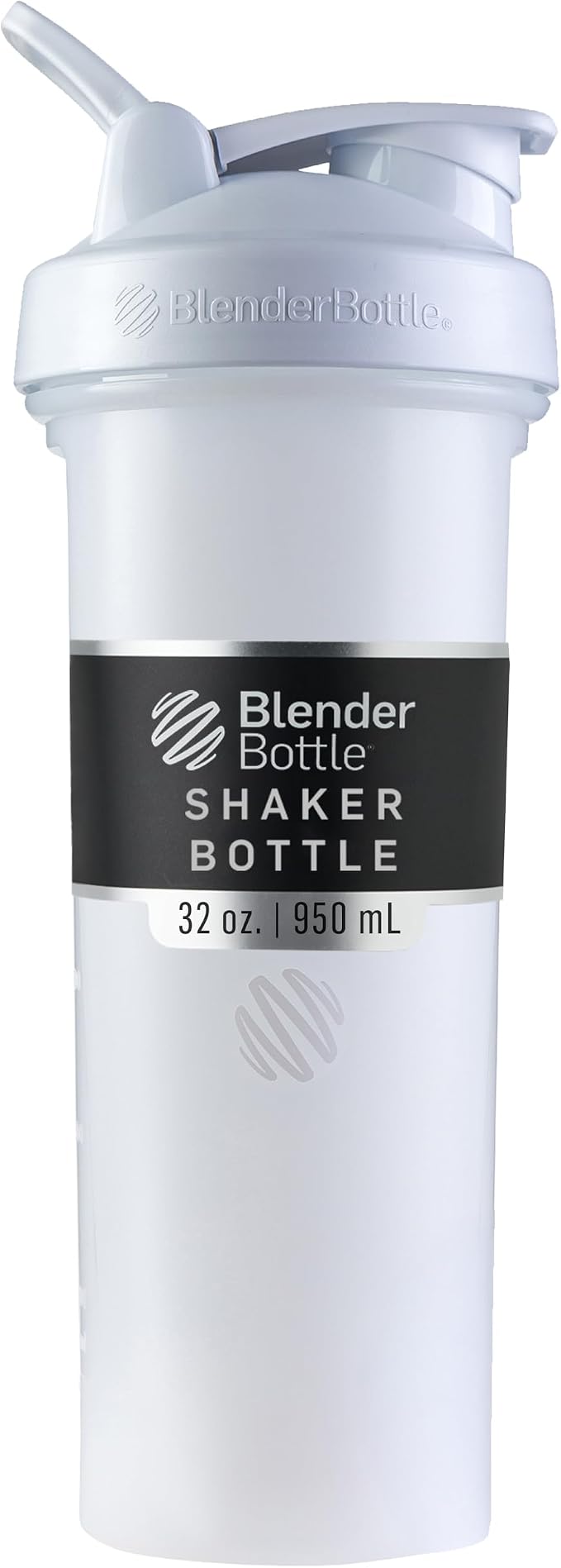 BlenderBottle Classic V2 Plastic Shaker Bottle 32 oz White