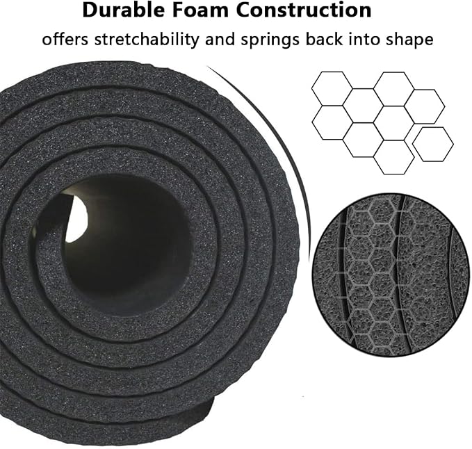 LFS Yoga Mat 72.8" x 31.5" x 2/5 inch Thick With Strap and Bag, Extra Wide Workout Mat for Women and Men, Non Slip Exercise Mat for Home Outdoor Yoga, Pilates, Stretching, Floor & Fitness Workouts