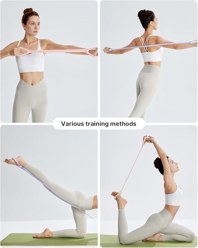 YOTTOY Figure 8 Resistance Band, Elastic Resistance Band with Comfortable Handles for Home Workout, Physical Therapy, Arm, Leg & Glute Training