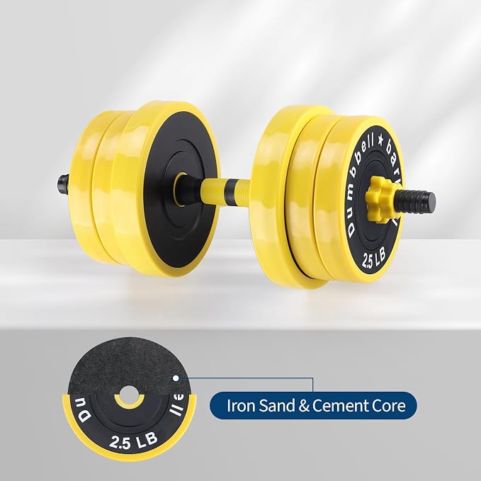 Garvee Adjustable Dumbbell Set,Weight Set for Home Gym | 4-in-1 Adjustable Weight Set Used As Dumbbells,Barbells,Kettlebells and Push-up