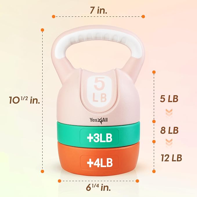 Yes4All Kettlebell Sets - Adjustable Kettlebell Set for Strength Training - Kettlebells Adjustable Weight for Versatile Workouts